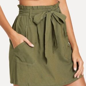 Army green skirt